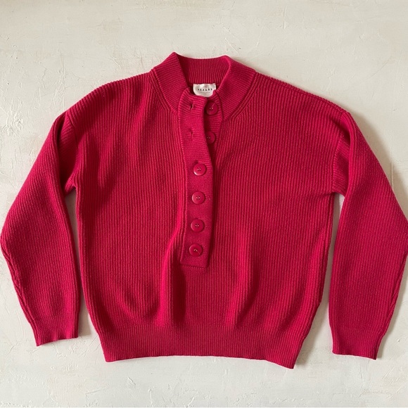 Sezane Lucas Pullover Sweater in Bright Pink Size S - Picture 2 of 9